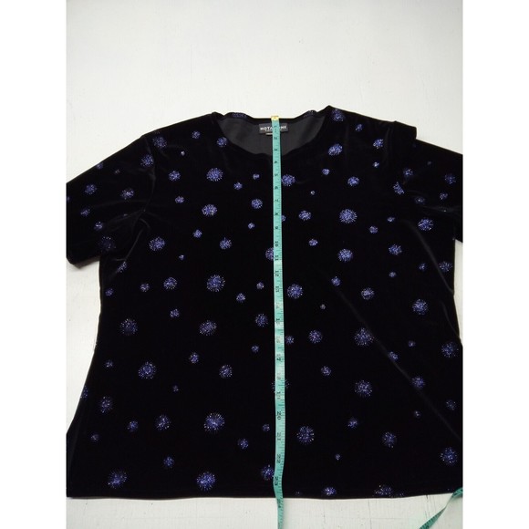 VTG Notations Clothing Co. Black Velvet 3 PC. Suit Snowflake Top Size Large - Picture 2 of 11